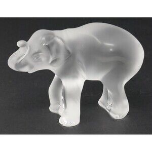 Lalique Frosted Crystal Timora Baby Elephant Figurine 1179200